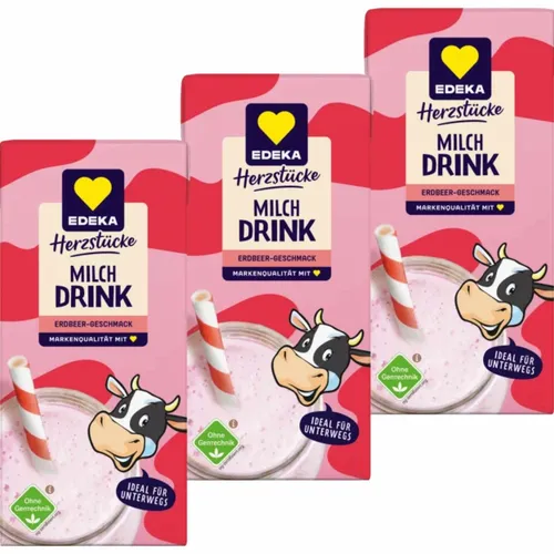 Edeka Milchdrink Erdbeere 3x200ml Packung