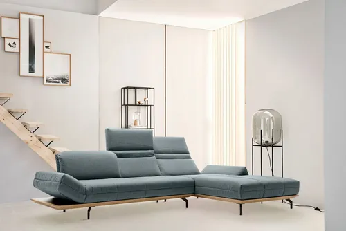 Creation BY ROLF BENZ Ecksofa CR.420, Designecksofa, L-Form, in 2 Qualitäten, Holzrahmen in Eiche Natur oder Nußbaum, Breite 293 cm