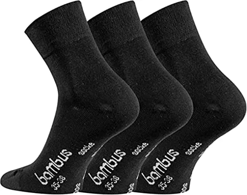 FussFreunde 3 Paar Packung kurze Bambussocken mit zusätzlicher Garantie, Quarter Socken (as3, numeric, numeric_39, numeric_42, regular, regular, Schwarz)