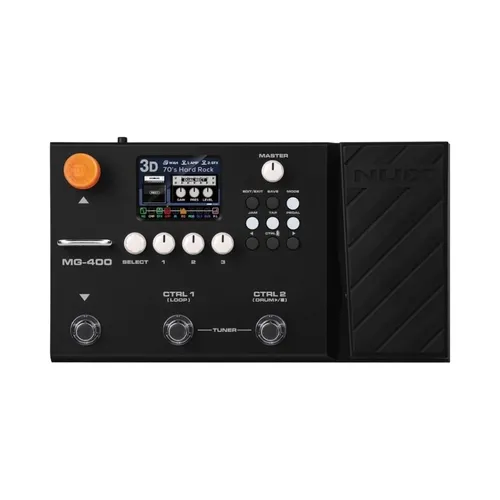 Nux MG-400 B-Stock - Multi-Effektpedal für E-Gitarre & Bass - Effektgerät für E-Gitarre & Bass mit Dual 32-Bit-DSP Engine, 25 Gitarrenamps und eingebautem Expression Pedal; ideal für kreative Musiker.