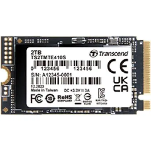 Transcend MTE410S 2TB SSD - M.2 2242 PCIe 4.0 - Festplatte mit 2 TB Speicher, blitzschneller PCIe 4.0 x4 NVMe für maximale Leistung und schnelle Datenübertragungen.