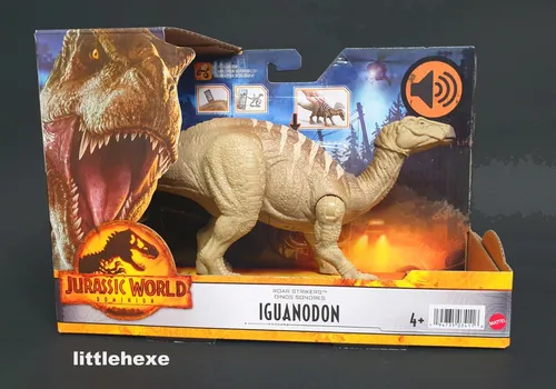 Mattel HDX41 Jurassic World Dominion Iguanodon Roar Strikers mit Sound - Actionfigur Iguanodon mit Brüllattacke und beweglichen Gelenken für realistischen Spielspaß. Perfekt für Dinosaurier-Fans ab 4 Jahren!