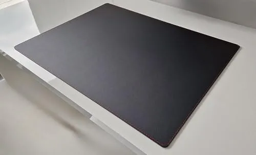 PM Schreibtischunterlage Sanftlux Leder in 12 Farben 3 Gr. (Schwarz Naht Rot, 60cm x 40cm)