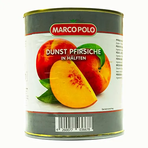 Food-United Dunst Pfirsiche in Hälften ohne Zuckerzusatz 1 Dose Füllmenge 820g ATG 480g ohne zusätzliche Aromen naturbelassen reif geerntet und ohne Konservierungsstoffe (1 Dose)