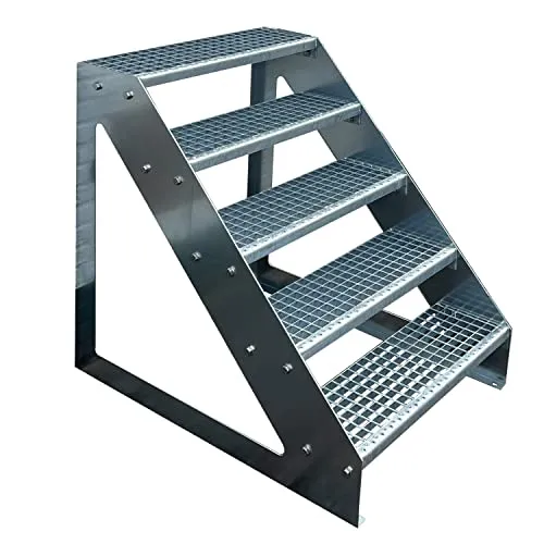 Kaminbau Mierzwa Premium Treppe Freistehend 5 Stufen (600 mm) Wetterfest - Vielseitige Gartentreppe mit 5 stabilen Stufen. Wetterfest und korrosionsgeschützt, ideal für den Außenbereich. Einfache Montage und langlebige Qualität aus Deutschland.