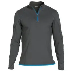 DASSY® Sonic Langarm-T-Shirt in Anthrazitgrau/Azurblau, Gr. L - Hochwertiges Langarm-T-Shirt mit Reißverschluss und Seitenschlitzen, ideal für den täglichen Einsatz. Aus 92% Baumwolle und 8% Elasthan, geprüft auf Schadstoffe und optimal für individuelle Veredelungen.
