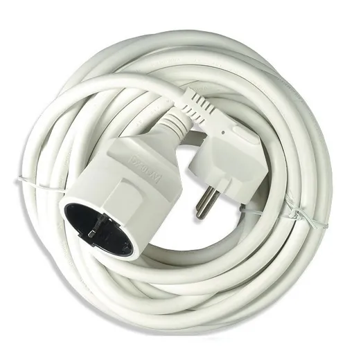 Meter Verlängerungskabel PVC Stromkabel 3x 1,50 mm² weiß Schuko Winkel Stecker 2