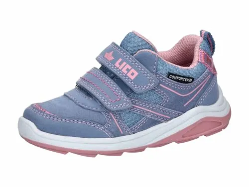 Lico Ashoka V Sneaker - Lila/Rosa, 34 EU - Sneaker für Kinder aus Veloursleder mit Synthetik-Einsätzen, Klettverschluss und Comfortex-Klimamembrane für optimalen Tragekomfort und Atmungsaktivität.