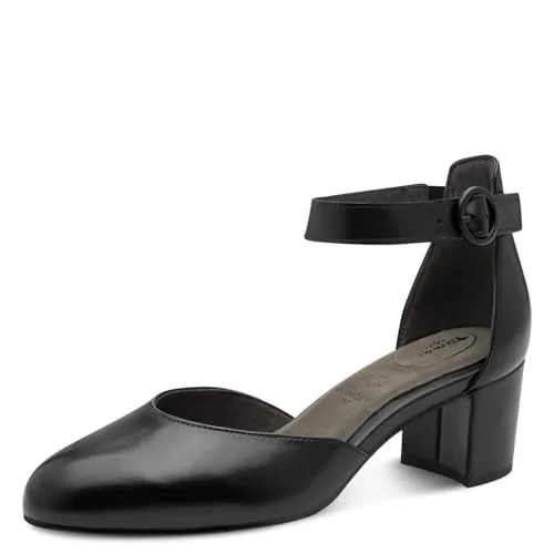 Tamaris Comfort Damen Pumps mit Riemen aus Leder in schwarz von Tamaris