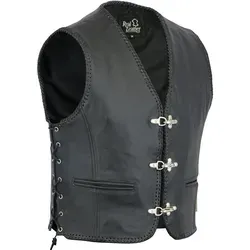 Myooka Lederweste Herren Lederweste Kutte Biker Weste Clubweste Chopper Weste Motorrad (1-tlg)