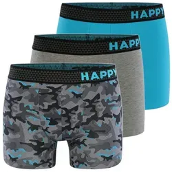 HAPPY SHORTS Retro Pants 3-Pack Trunks (3-St) blau M