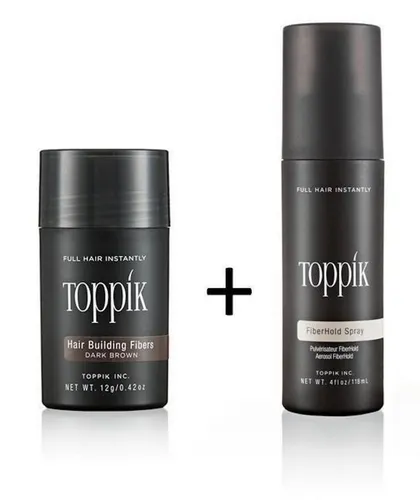 TOPPIK Haarstyling-Set mit Haarfasern & Fixierspray - Inhalt: 12 g Haarfasern & 118 ml Fixierspray. Sofort mehr Volumen für Ihr Haar! Die speziellen Mikrofasern verbinden sich mit Ihrem Haar und sorgen für einen natürlichen, vollen Look in nur 30 Sekunden.