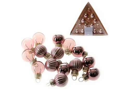 Annastore Christbaumschmuck 15 x Mini Baumkugeln aus Glas zum Hängen - kleine Christbaumkugeln, Ø 2 cm, Glaskugeln zum Hängen