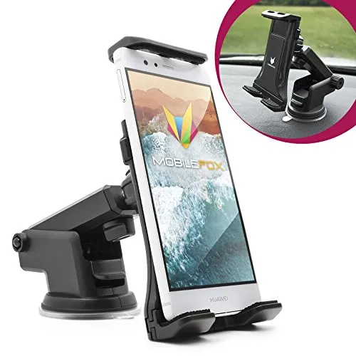 Mobilefox 360° KFZ Handyhalterung Auto Armaturenbrett Halter verstellbar Saugnapf Halterung passend für Huawei P40 P30 P20 Pro P10 Plus Lite Nova 9 10 Pro