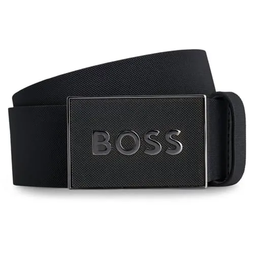 Boss Icon Gürtel aus Leder 100 cm in Grau von BOSS