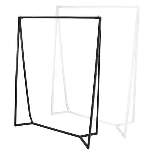 Natural Goods Berlin Kleiderständer TRIANGEL - Garderobenständer Weiß 160 cm x 120 cm Schwerlast Metall Garderobenstange Stabil - Wardrobe Clothes Rack Coat Rack