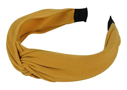 Produktbild axy Breiter Haarreif mit raffinierten Knoten-Vintage-Wunderschön Stirnband Haarschmuck Damen Haarreifen HR34b Stil A (Stil A - Gelb)