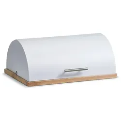 Zeller Brotkasten 27283 - Moderner Brotkasten aus hochwertigem Gummibaum und Metall, ideal für frisches Brot und eine stilvolle Küche