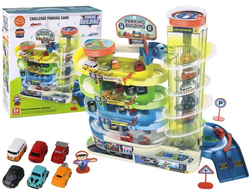 Lean Toys Parkset Auto Licht Sound Parkhaus Spielzeug Parkplatz Aufzug Wagen Set, Größe:UNIVERSAL
