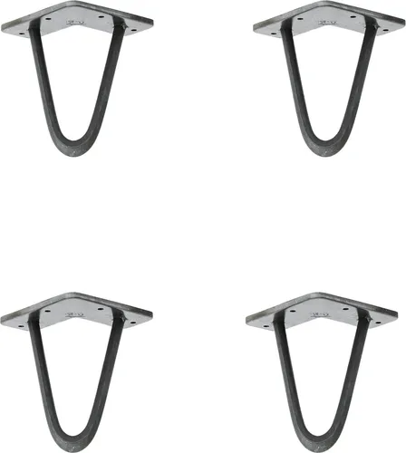 Natural Goods Berlin HAIRPIN Legs - Möbelfüße, 15 cm, Industrial Anthrazit, 4 Stück - Stabile Haarnadelbeine aus 12mm Rundstahl für individuellen Möbelbau. Perfekt für Esstische, Couchtische und mehr. Inklusive Schrauben und in verschiedenen Farben erhältlich.