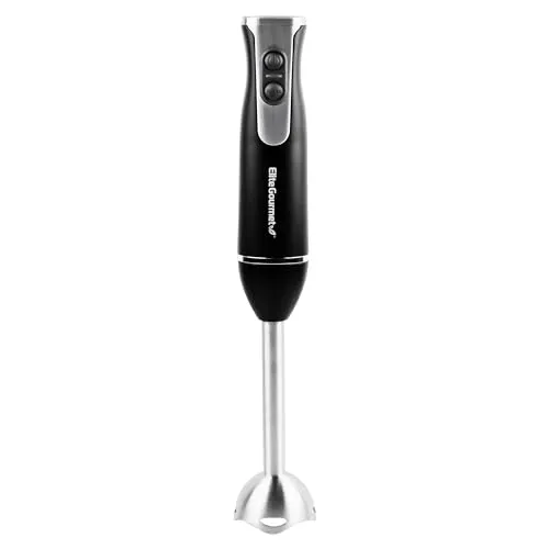 Elite Gourmet EHB1015 Stabmixer, 500 W, 2 Geschwindigkeiten, mit Edelstahlklingen, abnehmbarer Mixkopf, für Smoothies, Babynahrung, Suppe, schwarz