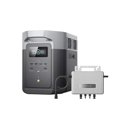 EcoFlow Delta 2 Max tragbare Powerstation 2048Wh - Leistungsstarke Powerstation mit 3000W Max. Ausgangsleistung und langlebiger LFP-Batterie. Ideal für Camping und Zuhause, versorgt nahezu alle Geräte effizient.