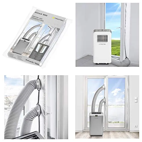 TROTEC AirLock 1000 - Hot Air Stop Fensterabdichtung - Fensterdichtungen für mobile Klimageräte, energiesparend und ideal für Terrassen- und Balkontüren mit flexibler Montage ohne Werkzeug.