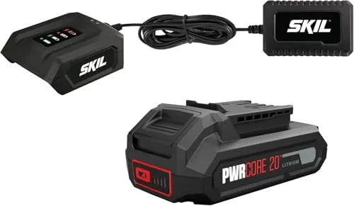 Skil „20V Max“-Lithium-Ionen-Akku 2,0 Ah mit Ladegerät - Werkzeugakkus mit PWRCORE 20™ Technologie für maximale Leistung und längere Lebensdauer. 100 % kompatibel mit allen SKIL 20V Max Werkzeugen.