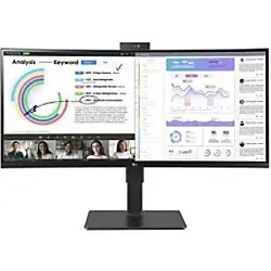 LG Electronics 34BQ77QC 34IN Curved Monitor - 34 Zoll Curved Monitor mit 3440x1440 Auflösung, ideal für ein immersives Seherlebnis und langlebige Qualität.