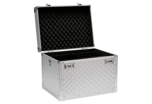 Horse Guard Putztasche aus Aluminium in Silber - Stabile Putzbox in Metalloptik mit verstellbarem Schultergurt und individuellem Einsatz. Ideal für Reiter zur sicheren Aufbewahrung von Pflegeutensilien.