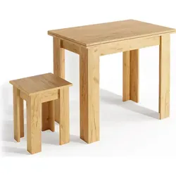 Vicco Sitzgruppe Roman, Sandeiche, 90 x 60 cm - Sitzgruppen, ausklappbare Tisch-Hocker-Kombination in modernem Sandeiche-Design, ideal für kleine Räume und vielseitig einsetzbar.