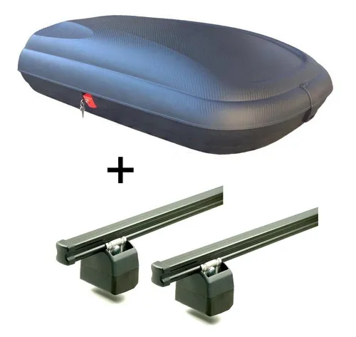 VDP Dachbox CA320L mit AURILIS PRO Dachträger für VW T6 - Dachbox mit 320 Litern Volumen in Carbon-Optik, abschließbar und sicher. Inklusive AURILIS PRO Dachträger für VW T6 ab 2015, ideal für zusätzlichen Stauraum auf Reisen.