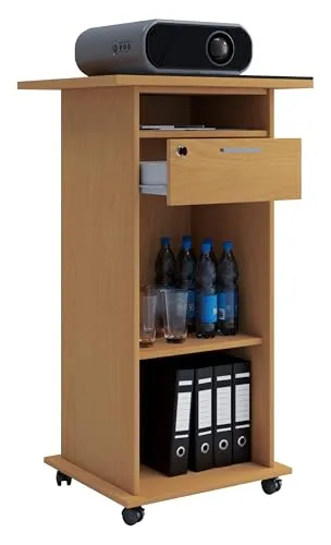 Mid.you Stehpult aus Holzwerkstoff, Buche - Praktisches Stehpult mit 108,3 cm Schubladen und viel Stauraum, ideal für Ihr Arbeitszimmer oder Büro.