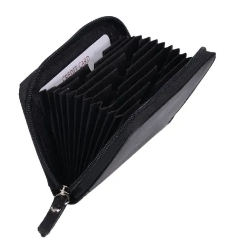 LEAS Universal Herren Portmonee & Kreditkartenhülle Echt-Leder, schwarz Card-Collection