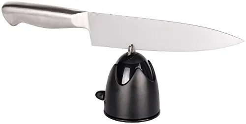 Rosenstein & Söhne Schärfhilfe Messer: Messerschleifer für Stahlklingen mit Saugfuß (Wolfram-Stahl-Messer-Schärfer, Messerschärfer für Stahlmesser, Winkel Werkzeug)