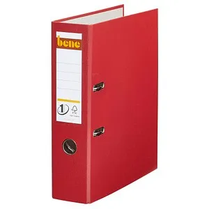 bene No.1 Power Ordner rot - Kunststoff, 8,0 cm DIN A4, stabil und pflegeleicht mit 600 Blatt Kapazität und FSC-Zertifikat