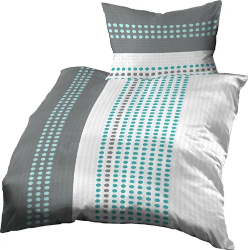 Gerald Wittmann Bettwäsche 140x200 + 70x90 cm, Baumwolle Seersucker, 36108, Grau