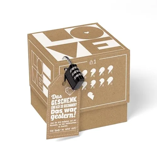 SURPRISA Geschenkbox, Rätselbox Geldgeschenke Verpackung, Gutscheine zum Hochzeit, Valentinstag, Hochzeitstag, Herzrätsel