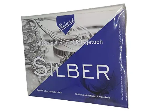 Rekord Silberputztuch 30x24 cm - Hochwertiges Multifaser Tuch für Schmuck, Besteck & Münzen - Effektive Schmuckreinigung: Unser multifunktionales Silberputztuch entfernt mühelos Anlauf und sorgt für strahlenden Glanz. Ideal für Silberobjekte, Made in Germany für höchste Qualität.
