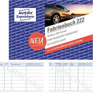 AVERY Zweckform 222 Fahrtenbuch A6 quer von Zweckform