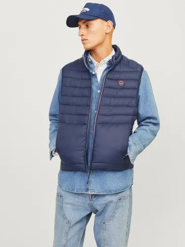 JACK & JONES JJESPRINT Bodywarmer - Herren-Weste aus recyceltem Polyester, umweltfreundlich und ideal für kalte Tage mit hohem Kragen und durchgehendem Reißverschluss.