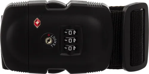 Leder Meid Koffergurt Zahlenschloss KG1+TSA schwarz