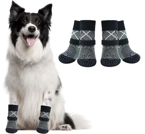 Paar Anti-Rutsch-Hundesocken mit Verstellbaren Riemen