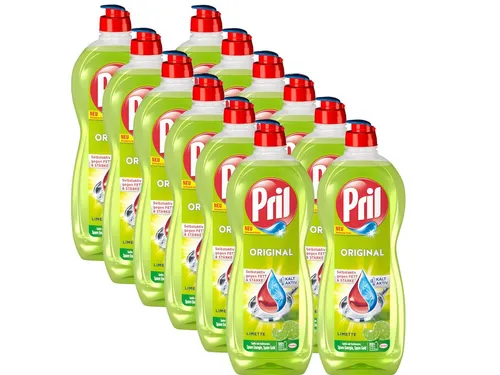 PRIL Original Limette (12x 675 ml) - Geschirrspülmittel mit Kalt-Aktiv-Formel für höchste Fettlösekraft, auch bei kaltem Wasser – ideal für strahlend sauberes Geschirr!