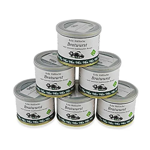 Echt Hällische grobe Bratwurst von der BESH 6er Pack (6 Dosen à 200 21,66€/1kg