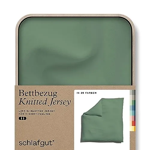 schlafgut Knitted Bio Bettbezüge 200 x 200 cm - Bettbezüge aus hochwertiger Bio-Baumwolle mit Elasthan, luftige Oberfläche und pflegeleicht ohne Bügeln, ideal für alle Jahreszeiten.