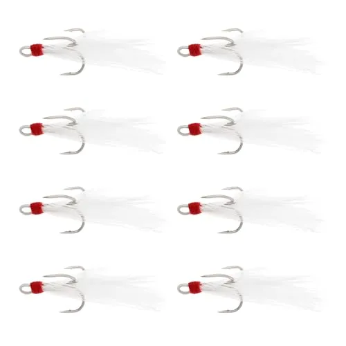 SG Store 30 Stück Drillingshaken aus Kohlenstoffstahl mit DREI Krallen Ankerhaken für Süßwasser-/Salzwasserangler 6#