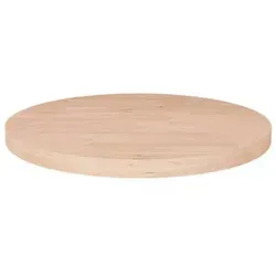 vidaXL Runde Tischplatte Ø50 cm aus unbehandeltem Eichenholz - Zubehör für Möbel: Hochwertige Massivholz-Tischplatte, ideal für individuelle Gestaltung und rustikalen Charme in jedem Raum.