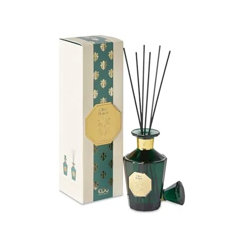 EDG Enzo de Gasperi Home Lufterfrischer mit Stäbchen, „GoldLily“ Glasflasche 230 ml 4 Varianten (1Stk) OLIVE FLOWER