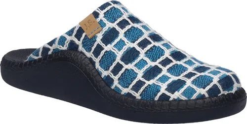 Josef Seibel Monaco D 03 Hausschuh in Blau, Größe 45 - Bequemer Hausschuh in schmaler Passform, ideal für entspannte Stunden zuhause. Aus hochwertigem Leder mit rutschfester PU-Sohle für sicheren Halt.